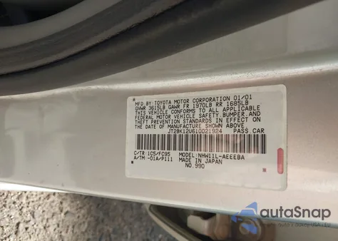 2001 Toyota Prius из США, поврежденный, VIN JT2BK12U610021924